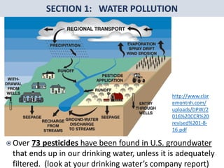 Mr. R.G. Estrella
 Over 73 pesticides have been found in U.S. groundwater
that ends up in our drinking water, unless it is adequately
filtered. (look at your drinking water’s company report)
http://www.clar
emontnh.com/
uploads/DPW/2
016%20CCR%20
revised%201-8-
16.pdf
 