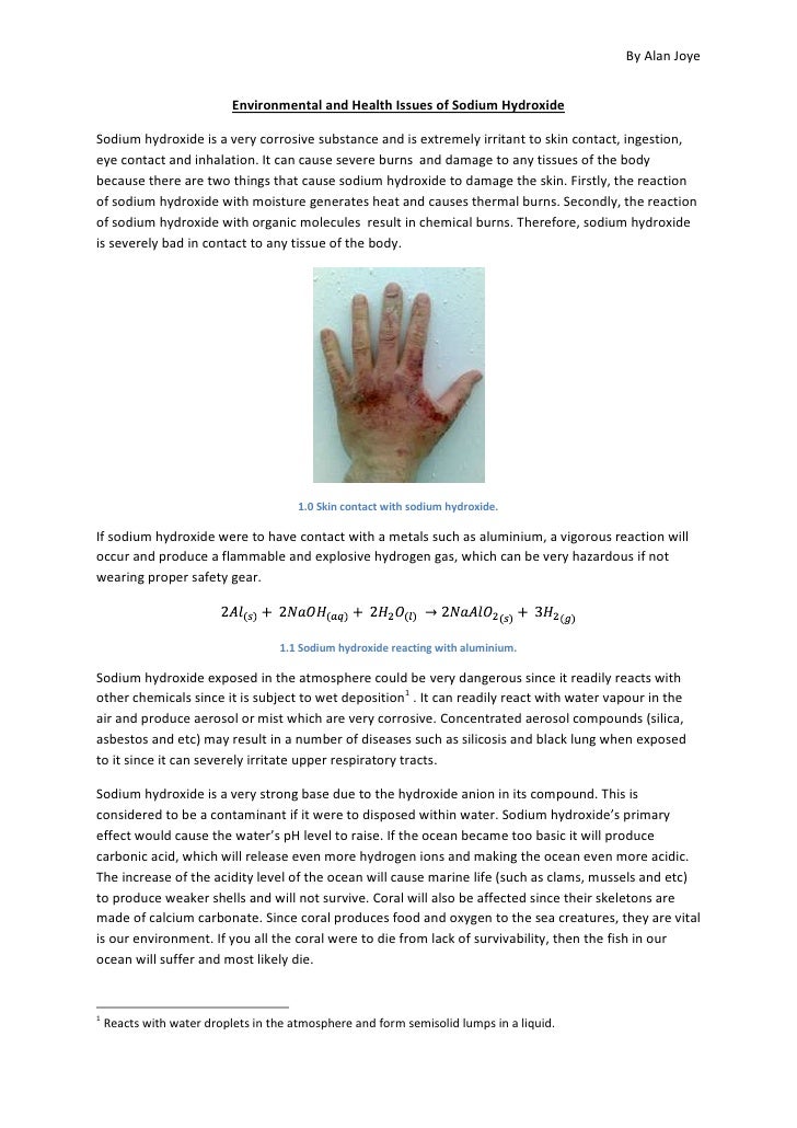 Environmental issues of sodium hydroxide