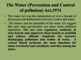 Water Protection 4 Environmental Law and Regulations - I | PPTX