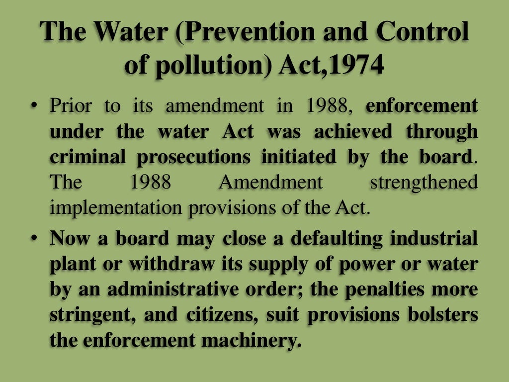 Environmental Law and Regulations I