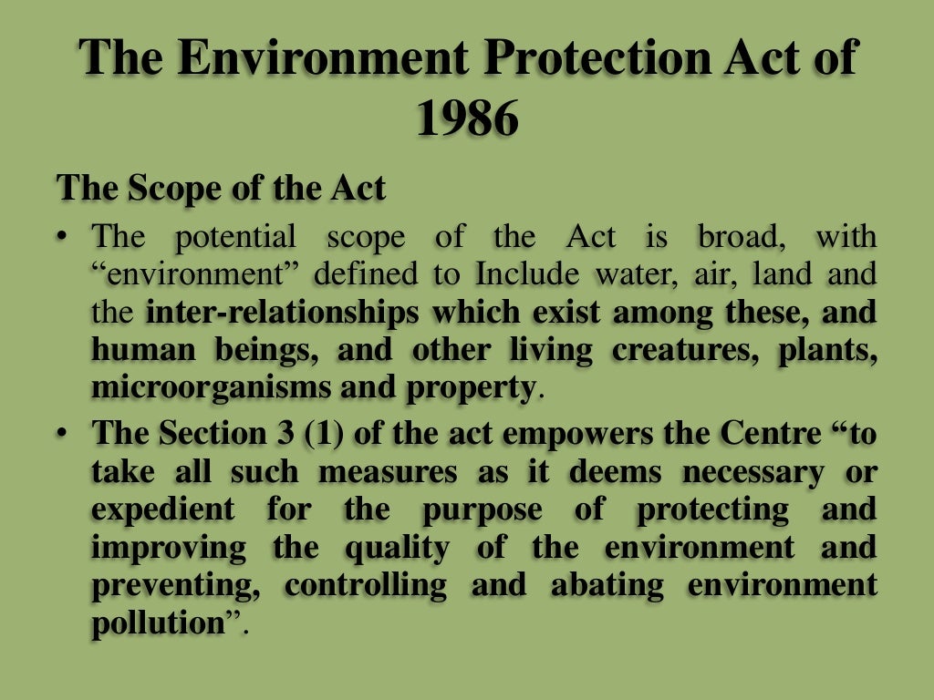 Environmental Law and Regulations I