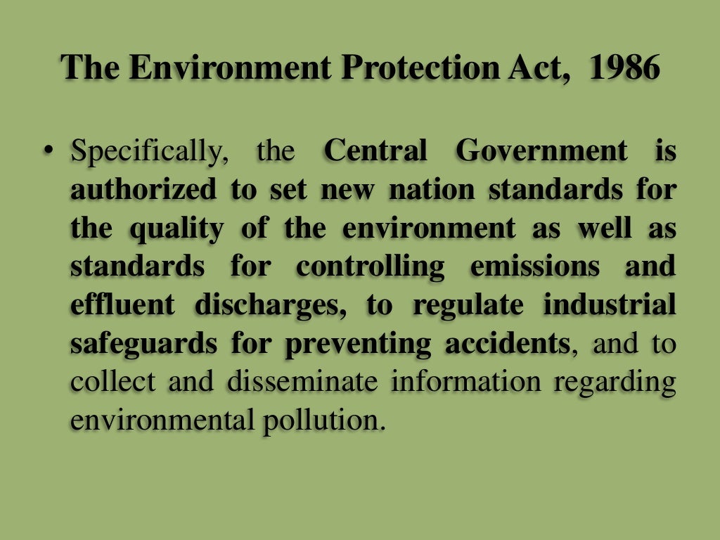 Environmental Law and Regulations I