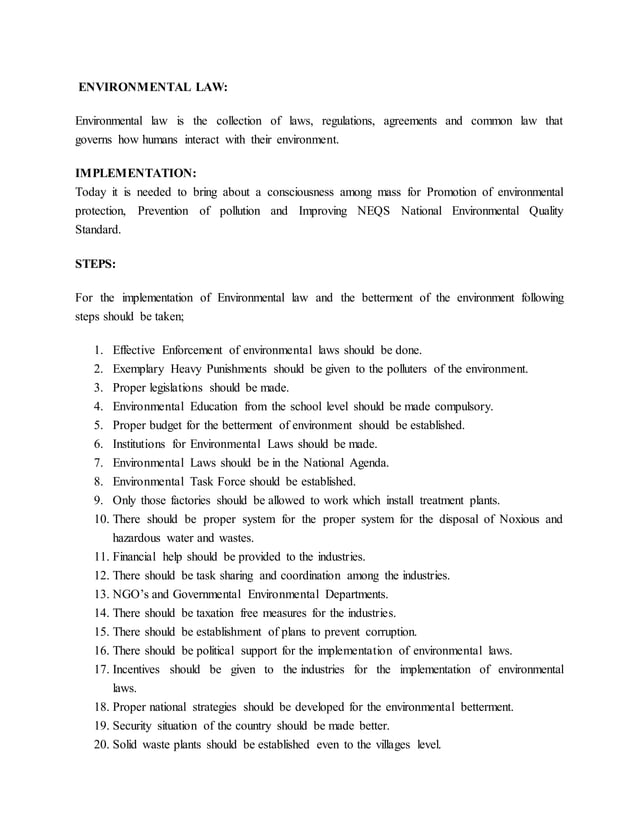 Environmental laws PDF