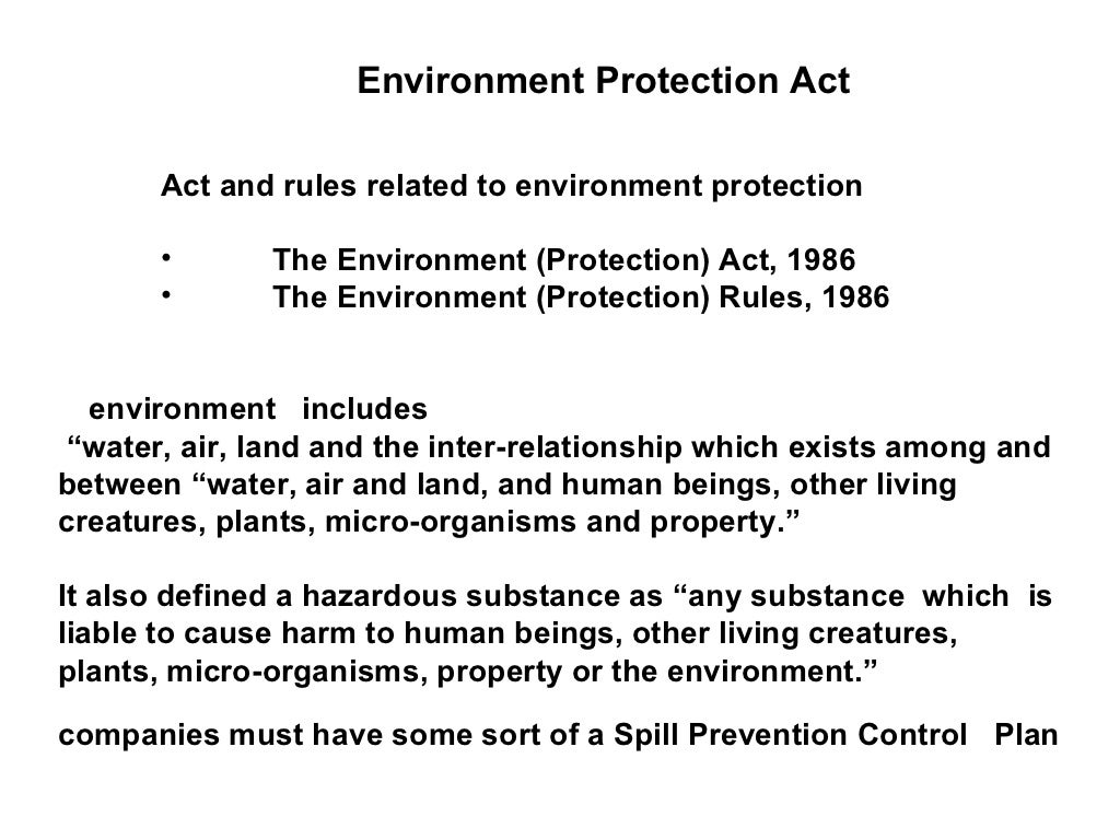 Environmental legislation