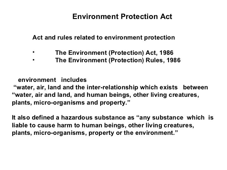 Environmental legislation 1