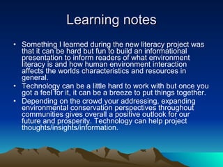 Environmental literacy | PPT