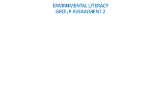 ENVIRNMENTAL LITERACY
GROUP ASSIGNMENT 2
 