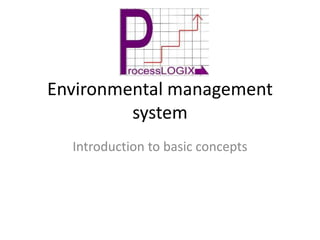 Environmental management
system
Introduction to basic concepts
 