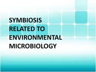 SYMBIOSIS
RELATED TO
ENVIRONMENTAL
MICROBIOLOGY
 