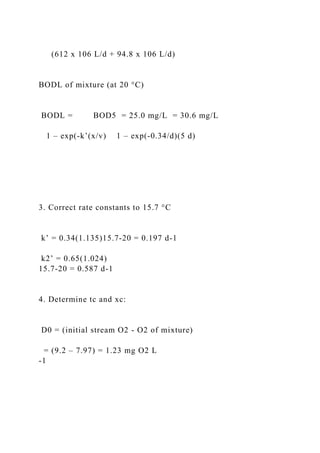 Environmental Modeling Dissolved Oxygen Sag Curves in Stre.docx