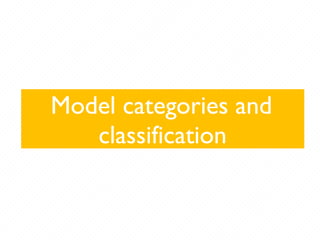 Model categories and
classification
 