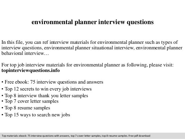environmental planner interview questions