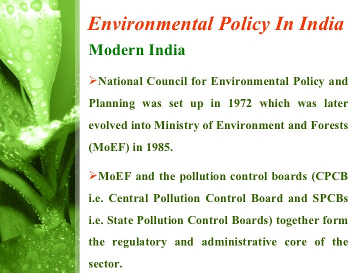 Environmental policy in india and the role of judiciary in imparting