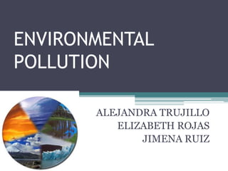 ENVIRONMENTAL POLLUTION ALEJANDRA TRUJILLO ELIZABETH ROJAS JIMENA RUIZ 