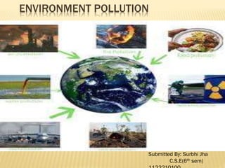 ENVIRONMENT POLLUTION
Submitted By: Surbhi Jha
C.S.E(6th sem)
 