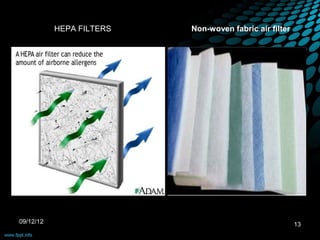 HEPA FILTERS   Non-woven fabric air filter




09/12/12                                                13
 