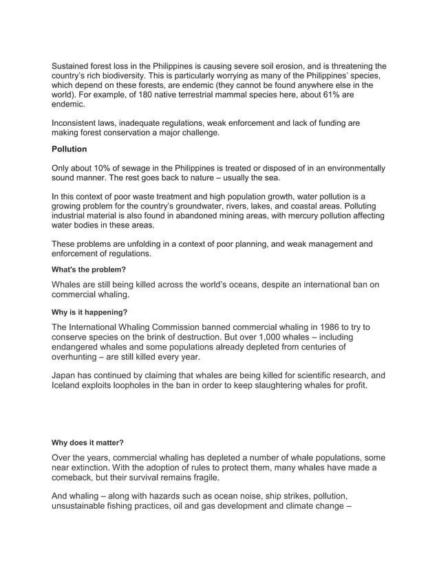 Environmental Problems In The Philippines