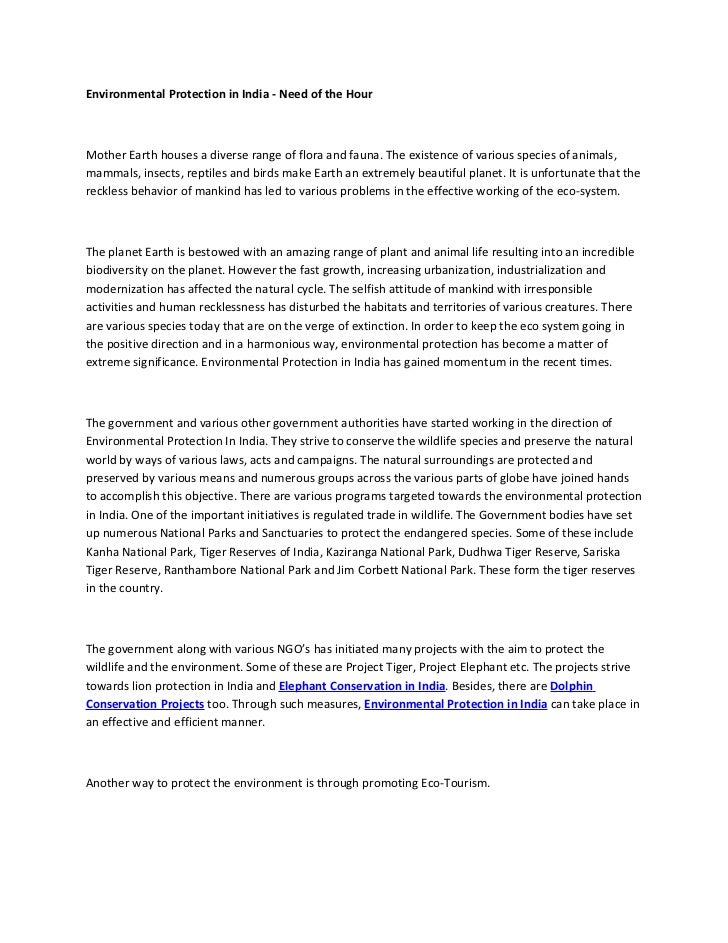 Essays on environmental protection