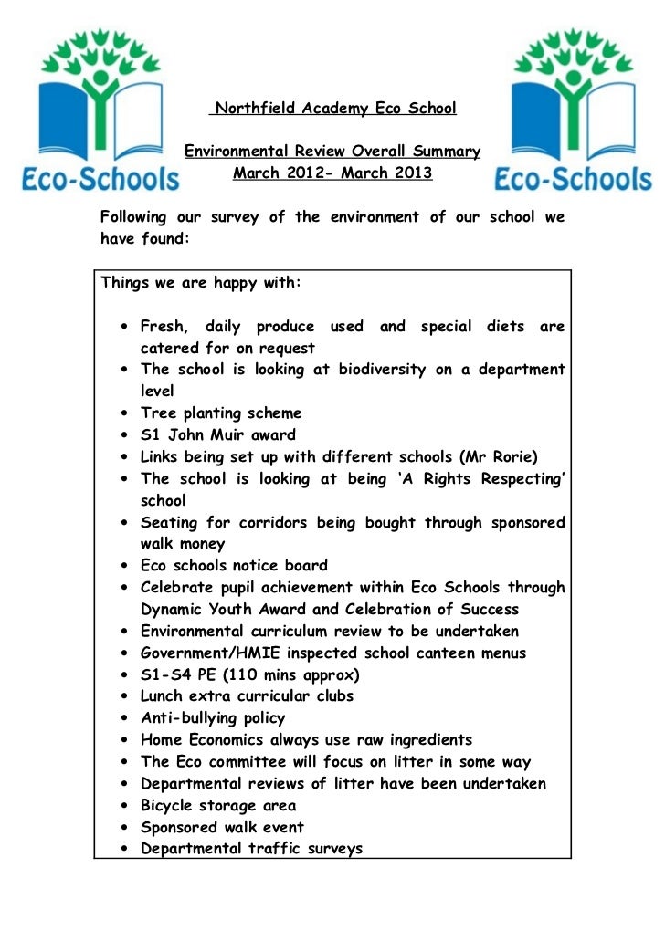 Environmental Review Summary March 2012
