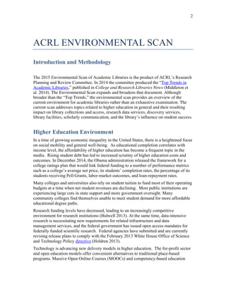 ACRL 2015年大學圖書館環境掃描