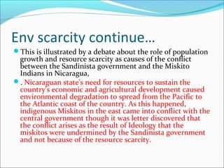 Environmental scarcities and violent conflict presentation | PPT