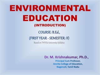 CHARACTERISTICS OF ENVIRONMENTAL EDUCATION B ED NOTES visual data 8
