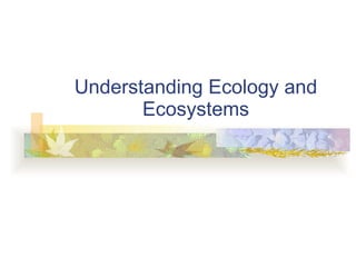 Understanding Ecology and Ecosystems 
