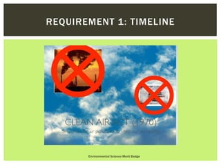 Environmental Science Merit Badge
REQUIREMENT 1: TIMELINE
 