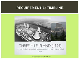 Environmental Science Merit Badge
REQUIREMENT 1: TIMELINE
 