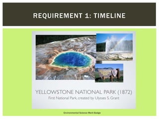 Environmental Science Merit Badge
REQUIREMENT 1: TIMELINE
 