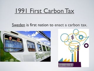 1991 First Carbon Tax
Sweden is first nation to enact a carbon tax.
 