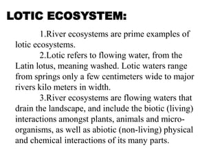 Environmental studies-AQUATIC ECOSYSTEM,THEIR TYPES AND THEIR IMPORTANCE.