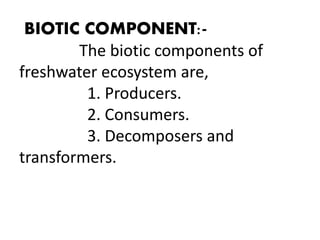 Environmental studies-AQUATIC ECOSYSTEM,THEIR TYPES AND THEIR IMPORTANCE.