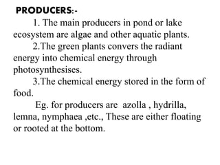 Environmental studies-AQUATIC ECOSYSTEM,THEIR TYPES AND THEIR IMPORTANCE.