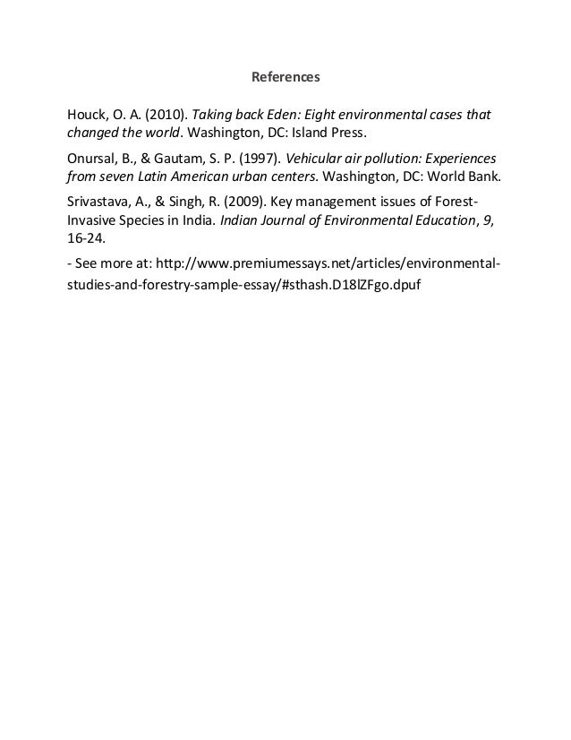 Environmental studies essay