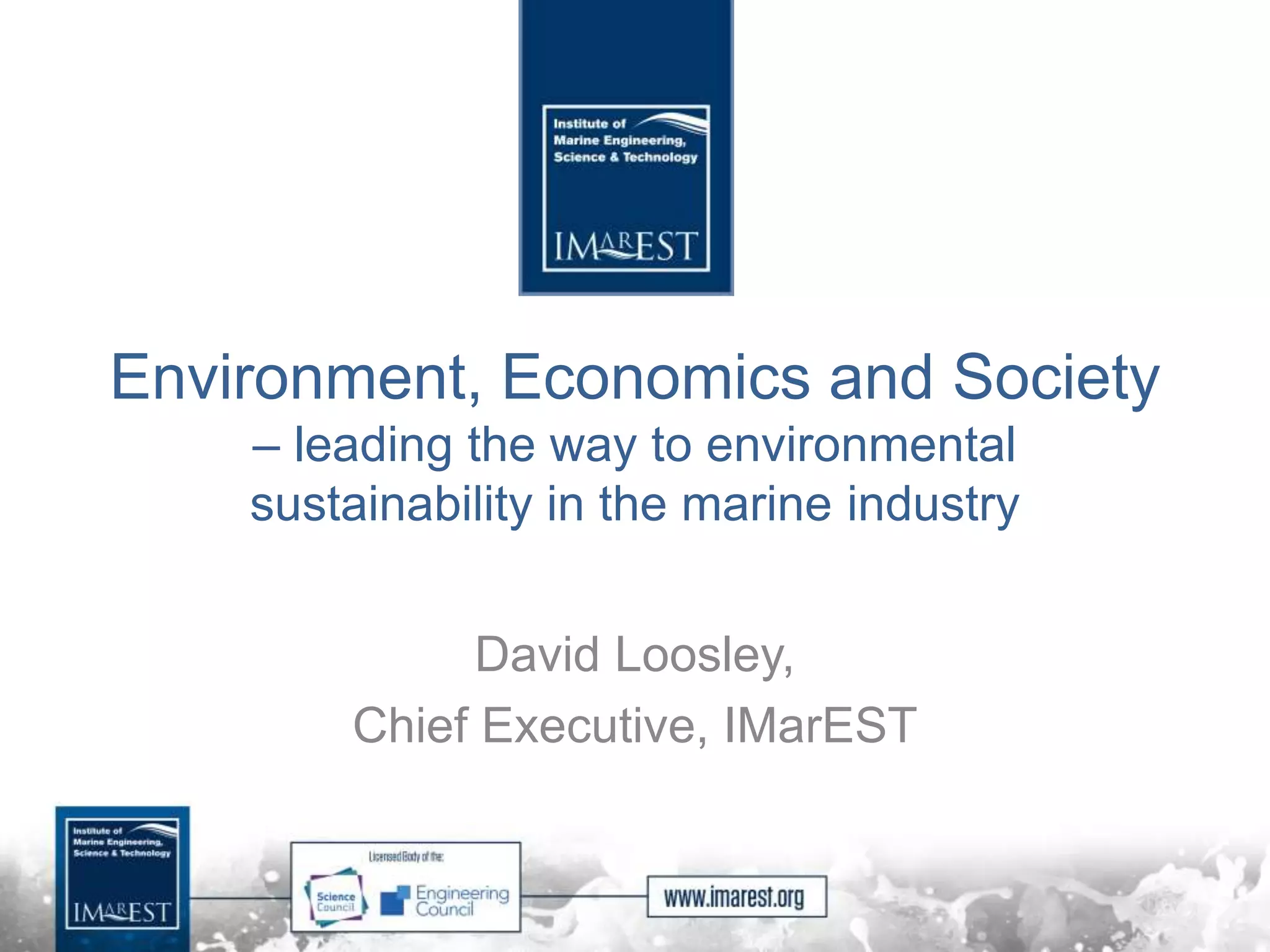 Environmental Sustainability in the Marine Industry | PPTX