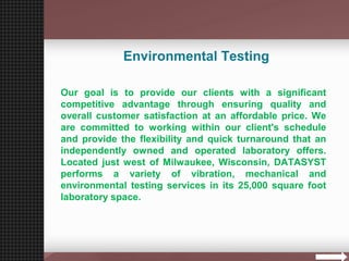 Environmental Testing Presentation Environmental testing | PPT