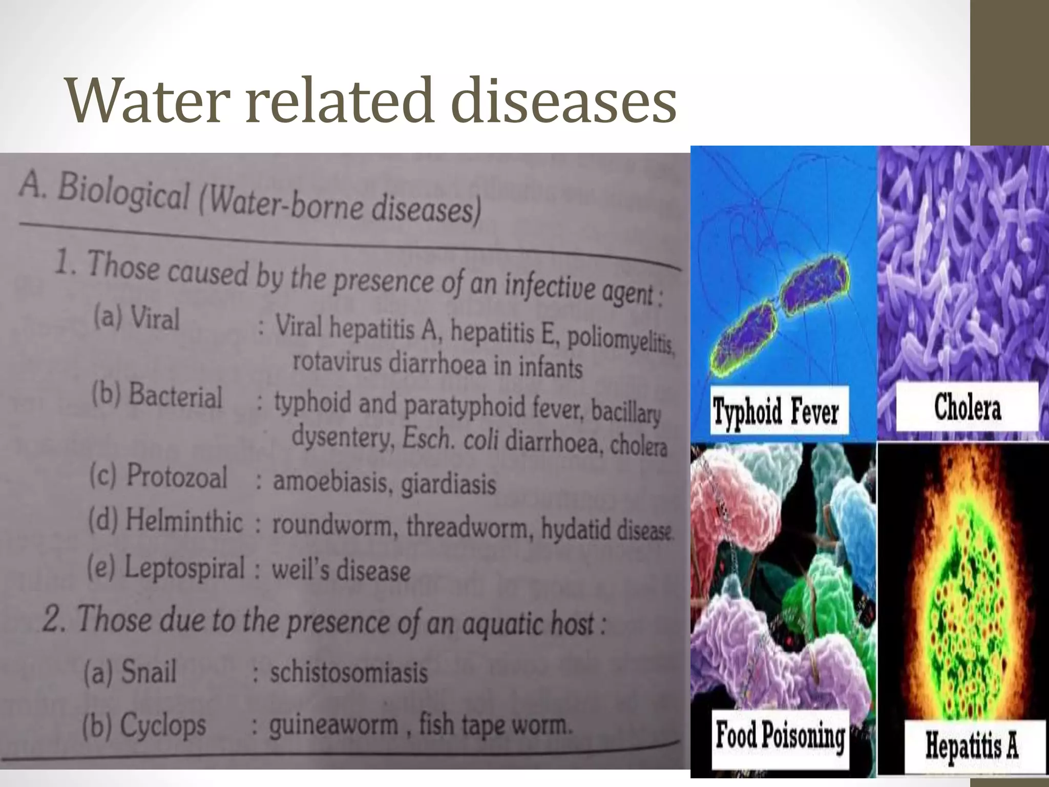 Water related diseases
 