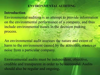 Environment auditing | PPTX