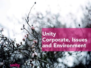 Unity
        Corporate, Issues
        and Environment


unity
 