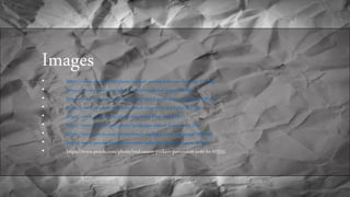 Images
• https://www.pexels.com/photo/asphalt-automobile-can-close-up-117146/
• https://www.pexels.com/photo/white-crumpled-paper-220634/
• https://www.pexels.com/photo/scrap-metal-trash-litter-scrapyard-128421/
• https://www.pexels.com/photo/beach-blue-blue-sky-calm-273758/
• https://www.pexels.com/photo/sea-water-blue-sun-62307/
• https://www.pexels.com/photo/landscape-nature-forest-trees-230/
• https://www.pexels.com/photo/beach-daylight-foam-landscape-386148/
• https://www.pexels.com/photo/water-reflection-surface-macro-45229/
• https://www.pexels.com/photo/bird-canon-parkeet-powershot-sx40-hs-97533/
 