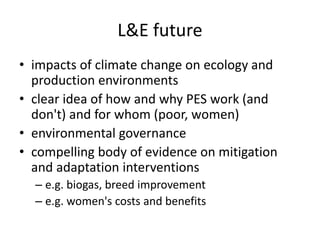 Livestock and environment at ILRI: Past, present and future