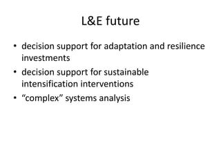 Livestock and environment at ILRI: Past, present and future