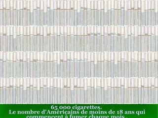 65 000 cigarettes.  Le nombre d'Américains de moins de 18 ans qui commencent à fumer chaque mois  . 