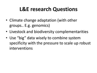 Livestock and environment: Group report on the ILRI@40 workshop Addis Ababa, 7 November 2014