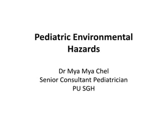 Pediatric Environmental
Hazards
Dr Mya Mya Chel
Senior Consultant Pediatrician
PU SGH
 