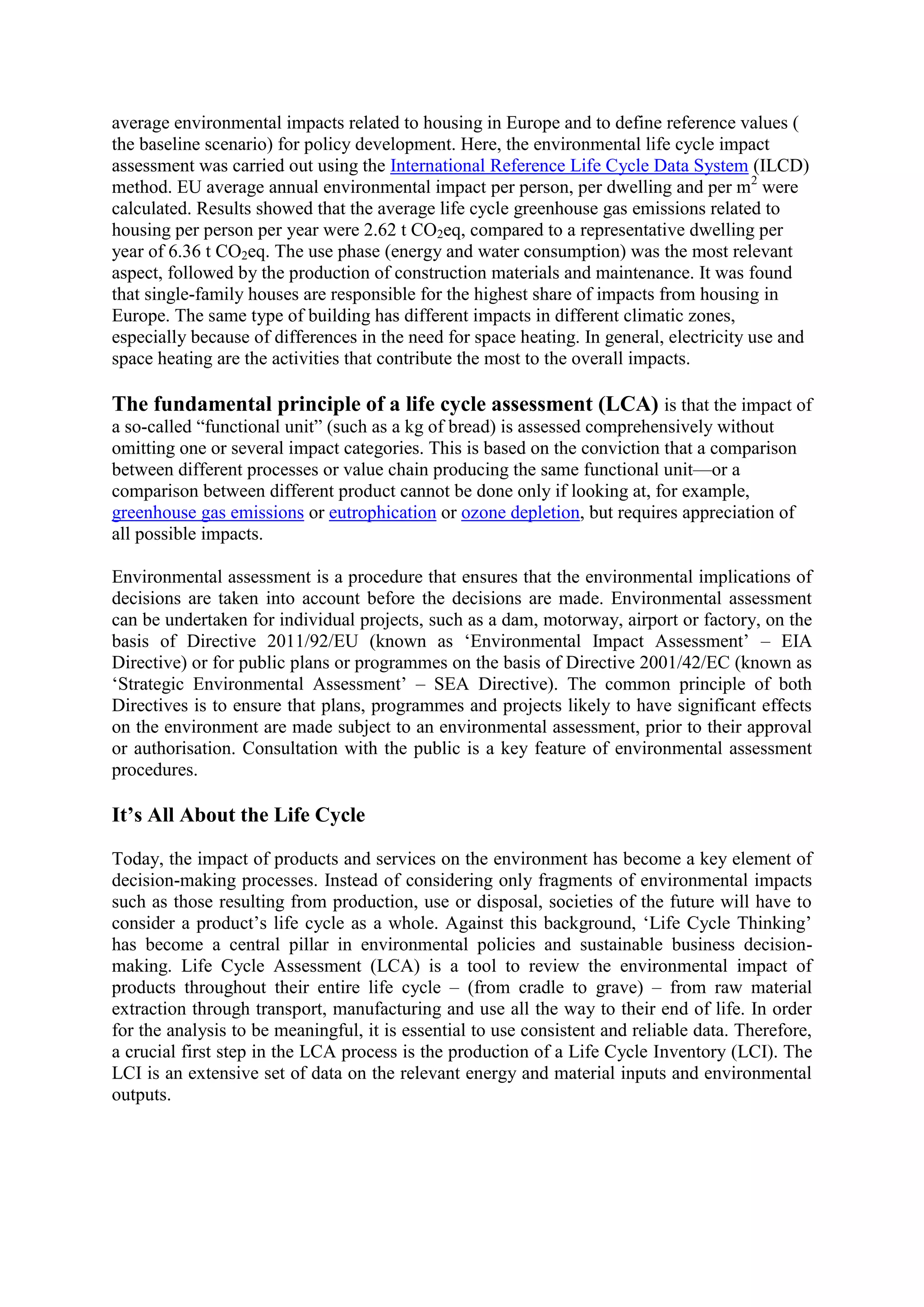 Environment life cycle assessment | PDF