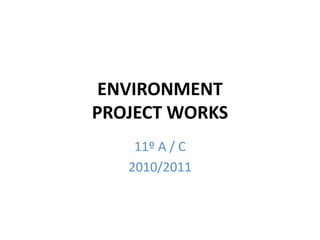 ENVIRONMENT
PROJECT WORKS
11º A / C
2010/2011
 