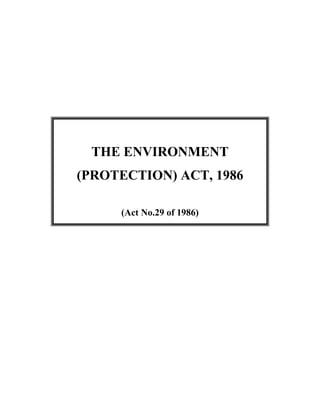 Environment Protection Act 1986 - Environment laws | PDF