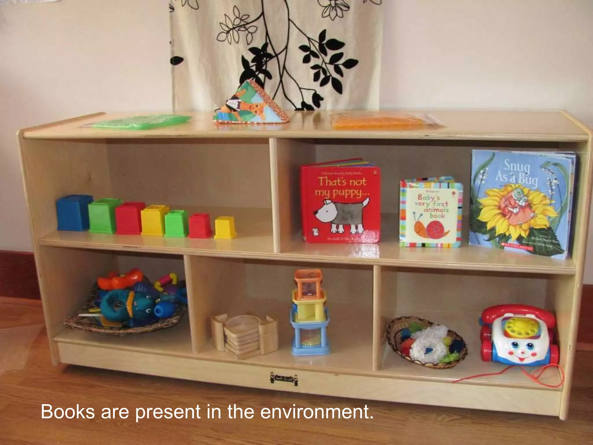 Books are present in the environment. 